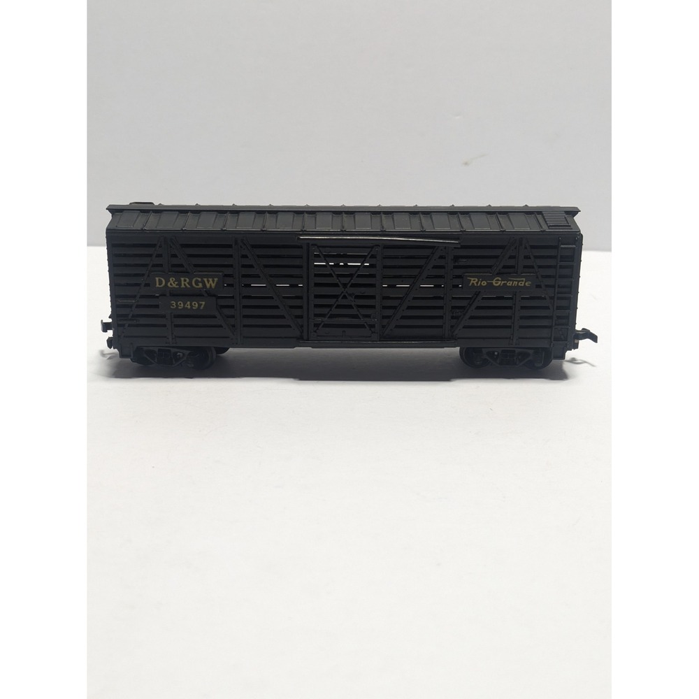 Tyco Vintage D&RGW Rio Grande Stock Car 39497 Black HO Scale Train Car